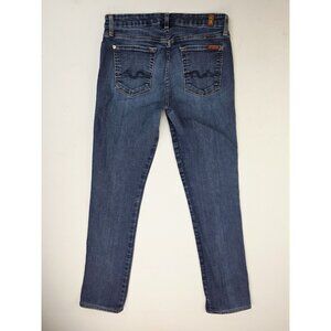 7 For All Mankind Size 29X32 Women Kimmie Straight Leg Blue Denim Logo Tag Jeans